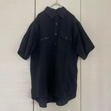 Karl Helmet 칼 헬무트 남성 네이비 반팔 셔츠 M 자수