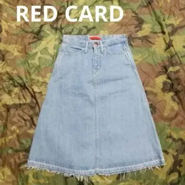 RED CARD SK003 SCARLET 빈티지 가공 데님 스커트