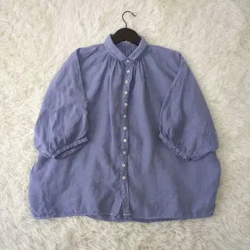 Brocante 브로캔트 린넨 캔버스 그랑 셔츠 SIZE:2 제비꽃