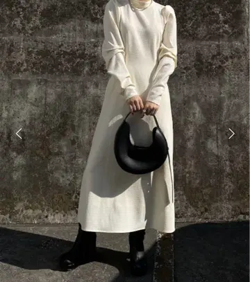 WINDOWPANE JACQUARD DRESS 아이보리
