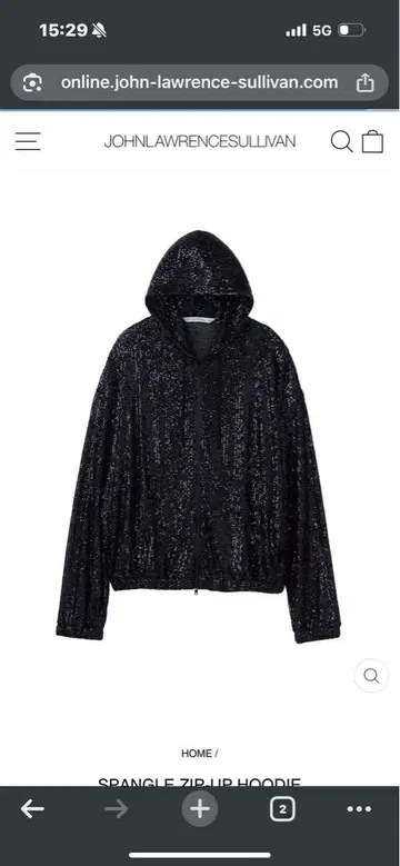 존 로렌스 설리반 SPANGLE ZIP-UP HOODIE