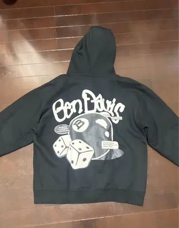 BEN DAVIS 풀 집업 후드티 블랙 L 사이즈