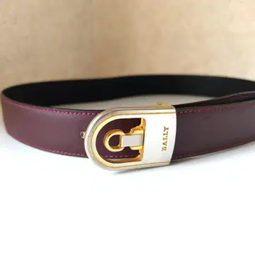 BALLY 버건디 가죽 벨트