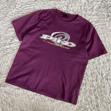 90s PIKO 피코 메쉬 티셔츠 빅 프린트 서핑 무라사키 L