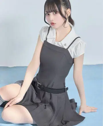 michell 마카롱 3종 세트 벨트 원피스 그레이