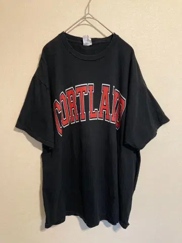 미국 빈티지 의류 칼리지 CORTLAND 블랙 티셔츠 XL 사이즈 상당