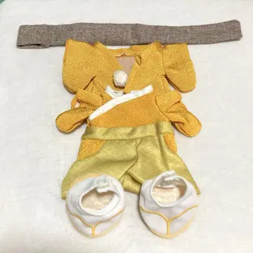 누이모즈 기모노 정월 겨자색 보이 코스튬