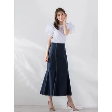 컨디션 최상 퀸즈 코트 머메이드 스커트 롱 스커트 M 네이비