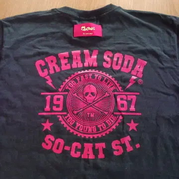 CREAMSODA 크림 소다 스컬 로고 티셔츠 블랙 L 사이즈