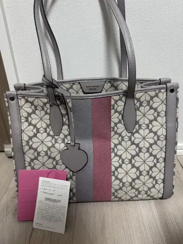 kate spade 꽃무늬 핸드백 그레이/핑크