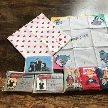 쇼와 레트로 팬시 손수건 런치 크로스 티슈 세트