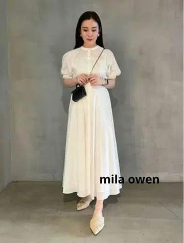 mila owen 화이트 코튼 셔츠 원피스 반팔