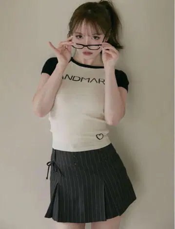 앤드메리 메리 로고 니트 톱
