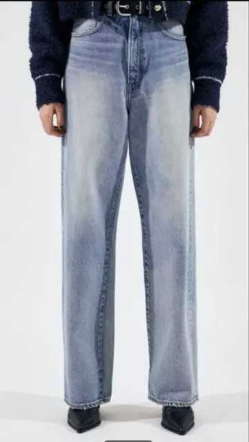 MOUSSY HW DAMAGE LOOSE STRAIGHT 데님 23인치