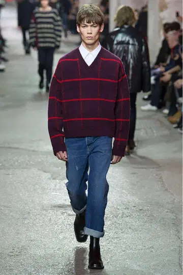 드리스반노튼 체크 니트 17-18AW