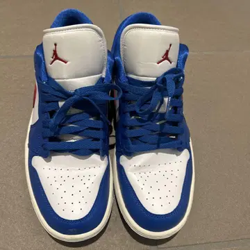 Jordan 로우 컷 스니커즈 파랑/화이트/빨강