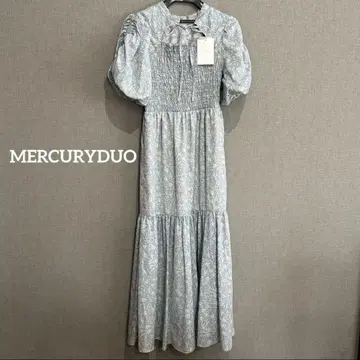 새상품 MERCURYDUO 2way 볼륨 슬리브 셔링 원피스