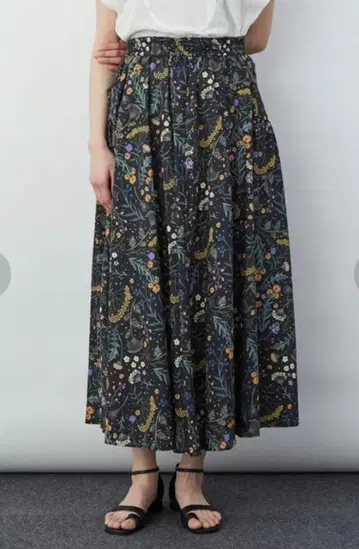 컨디션 최상 로와질 면 린넨 가든 스커트 아두이트리스테스