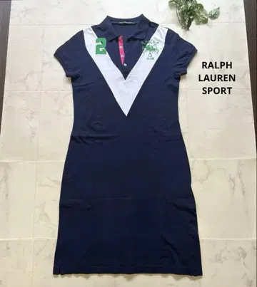 RALPH LAUREN SPORT 폴로 셔츠 롱 원피스 L 네이비
