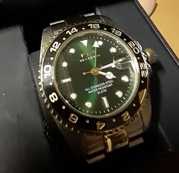 TECHNOS GMT 스테인리스 스틸 쿼츠 시계 작동 제품