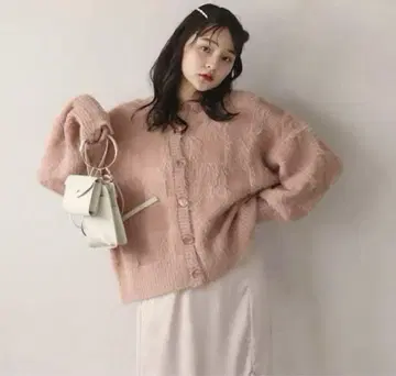 무게트 샤기 니트 세트 핑크