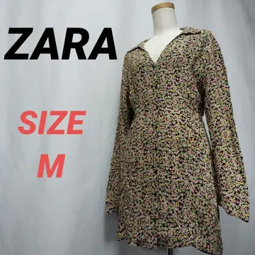 ZARA 자라 셔츠 원피스 미니 원피스 꽃무늬 멀티 컬러 M