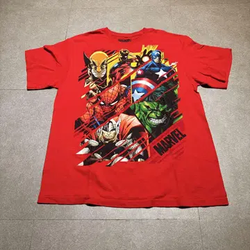 Marvel 반팔 티셔츠 빨간색 레드 아메리칸 코믹스 USA L
