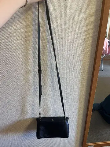 블랙 가죽 숄더백