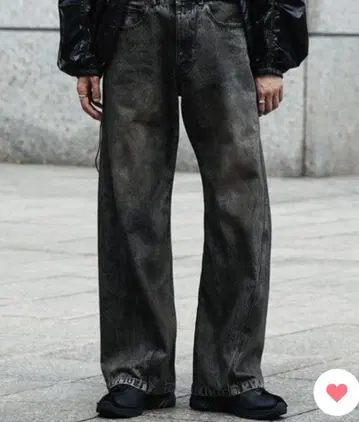 WYM VINTAGE WASHED CURVED DENIM M 사이즈