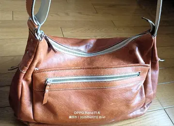 브라운 Leather 숄더백 천연 가죽 중형