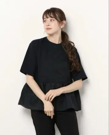 UNITED ARROWS 티어드 블랙 반팔