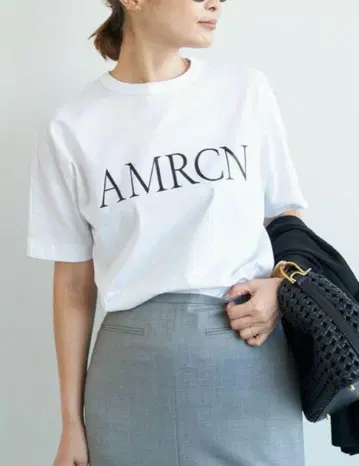 Deuxieme Classe 아메리카나 AMRCN 티셔츠 화이트