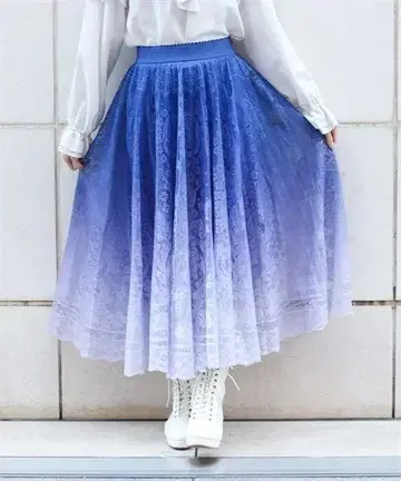 axesfemme 그라데 레이스 서큘러 스커트