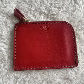HERZ 헤르츠 RED 가죽 코인 케이스 L자 지퍼 포함 BG03