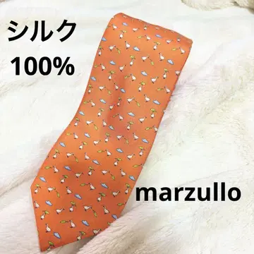 남성용 넥타이 새상품급 실크 marzullo 오렌지 덕 오리