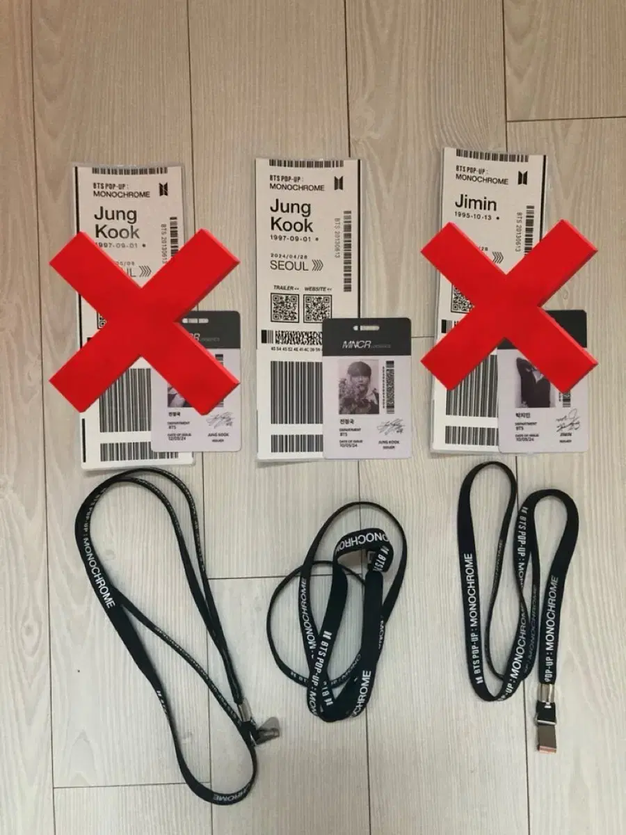 WTS) Bangtan Monochrome Jungkook Lanyard + Luggage Tag Set (Pre-order Benefit)