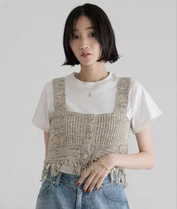 로리즈팜 프린지 MIX 뷔스티에 온라인 완판템 새상품 택 포함