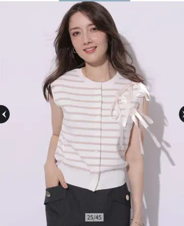 아푸와이저 리셰 새상품 프렌치 슬리브 슬리브리스 리본 풀오버 핑크