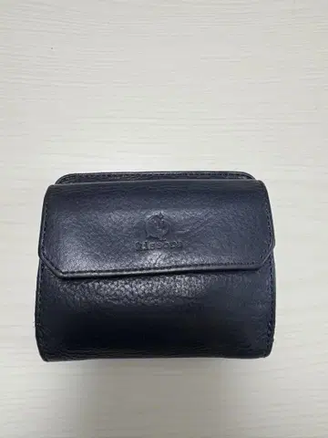가죽 접이식 지갑 네이비