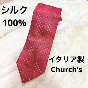 남성용 넥타이 새상품급 실크 실크 Church's 처치 이탈리아