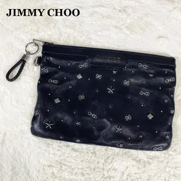 새상품급 JIMMY CHOO 레어 클러치백 스터드 블랙
