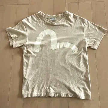 90년대! Evisu 로고 티셔츠 베이지 에비수