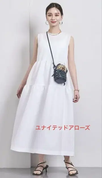 UNITED ARROWS AIRY 자카드 티어드 원피스