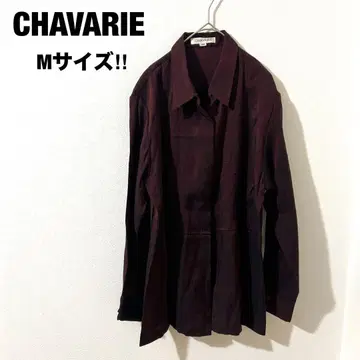 CHAVARIE 긴팔 셔츠 라메 그라데이션 브라운 A 라인 레이온