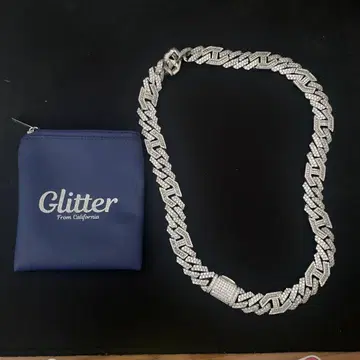 Glitter 실버 체인 목걸이