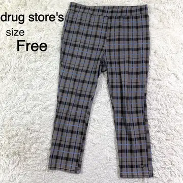 drug store's 그레이 컬러 체크 무늬 캐주얼 팬츠