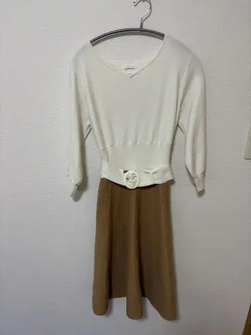 JILLSTUART 허리 벨트 니트 원피스