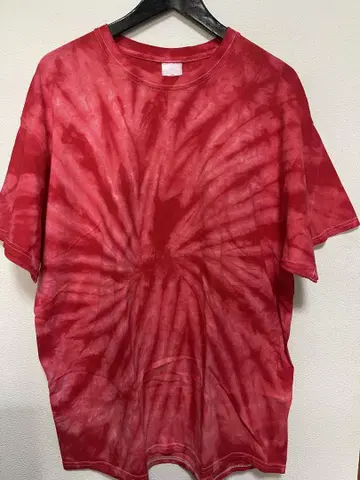 타이다이 패턴 티셔츠 Red XL size