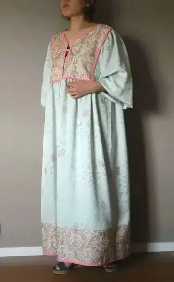 인도 면 원피스 빈티지 리메이크 기모노 리메이크