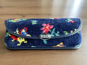 FEILER 꽃무늬 안경 케이스 네이비